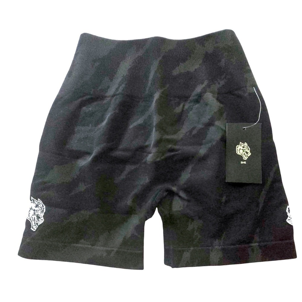 Darc Sport Wolves Forever Seamless Everson Training Shorts Black Camo Small NEW
